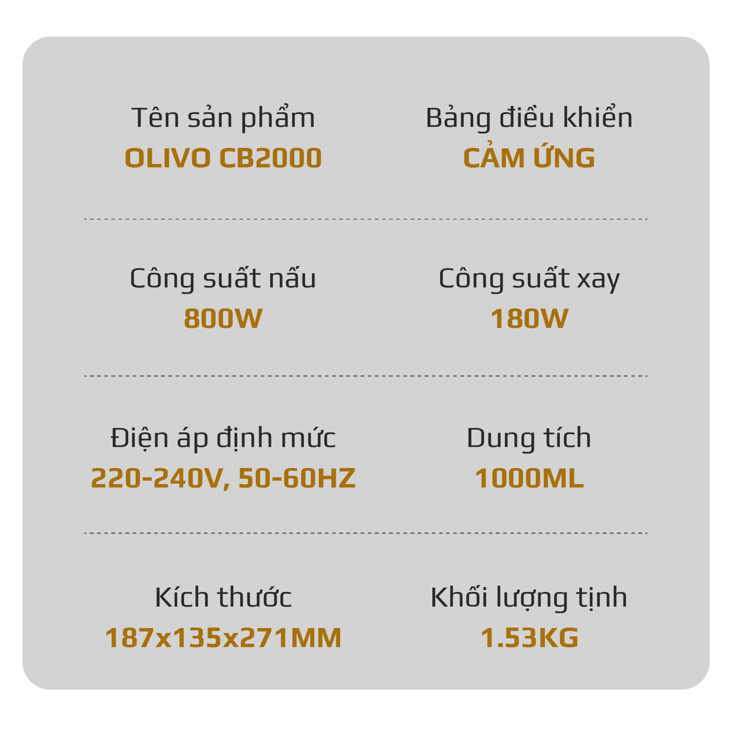 Máy Xay Nấu Đa Năng OLIVO CB2000 30 Máy Xay Nấu Đa Năng OLIVO CB2000 30