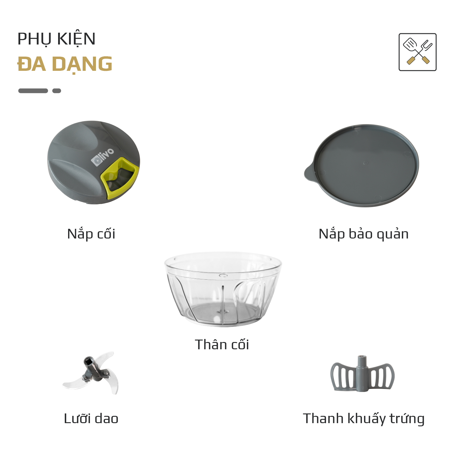 Dụng Cụ Xay Thực Phẩm Đa Năng Mini OLIVO MPC400A 12 Dụng Cụ Xay Thực Phẩm Đa Năng Mini OLIVO MPC400A 12