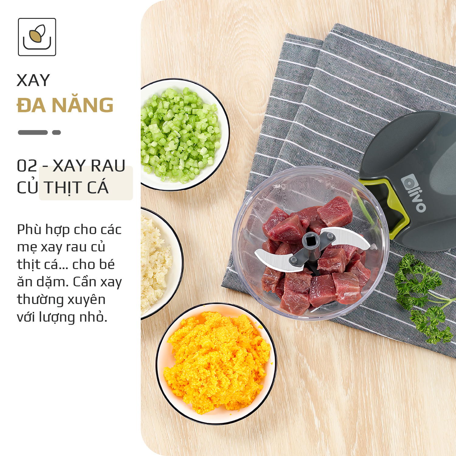 Dụng Cụ Xay Thực Phẩm Đa Năng Mini OLIVO MPC400A 4 Dụng Cụ Xay Thực Phẩm Đa Năng Mini OLIVO MPC400A 4