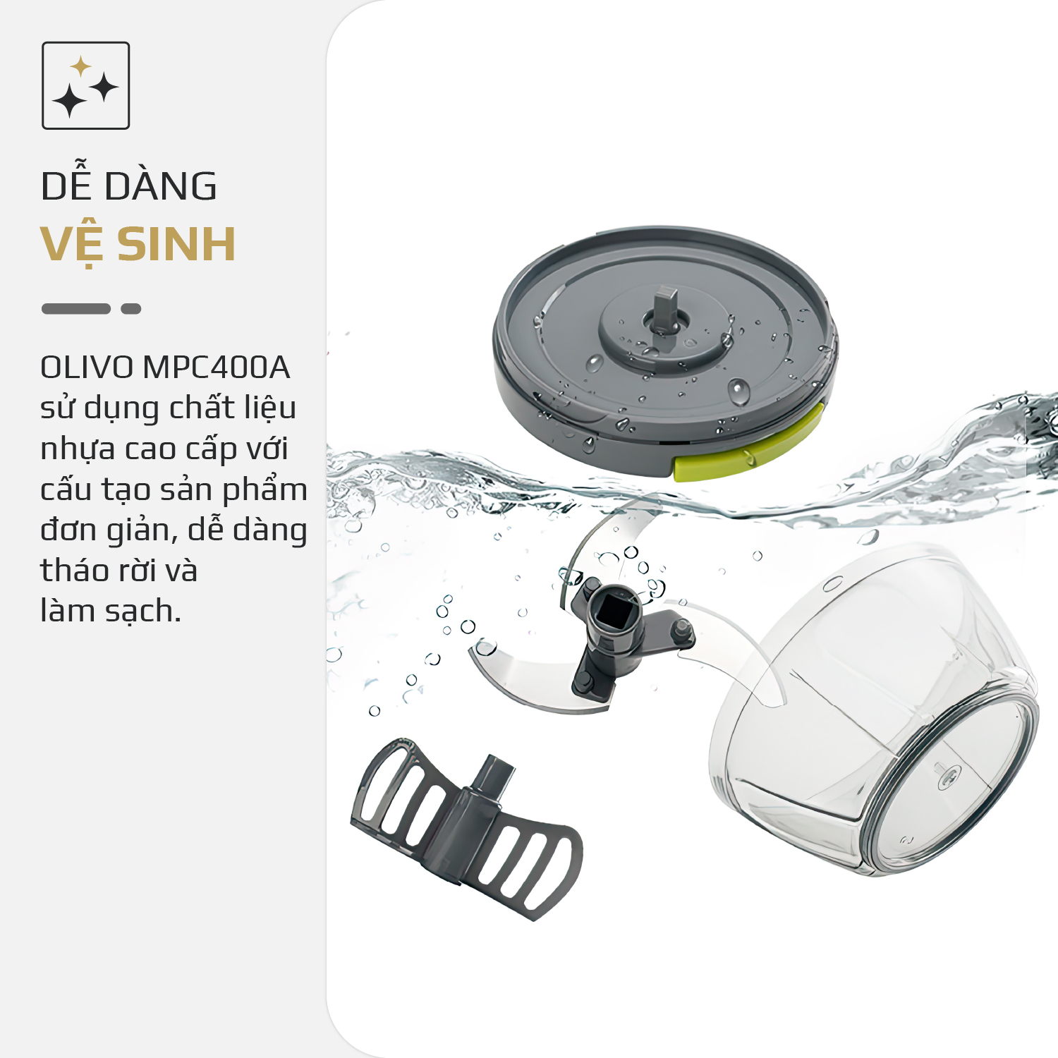 Dụng Cụ Xay Thực Phẩm Đa Năng Mini OLIVO MPC400A 9 Dụng Cụ Xay Thực Phẩm Đa Năng Mini OLIVO MPC400A 9