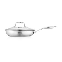 CHẢO INOX OLIVO STEVE X - Chống Dính Tự Nhiên, Đáy 4 Lớp, Đường Kính 24cm – Nấu Được Trên Mọi Loại Bếp