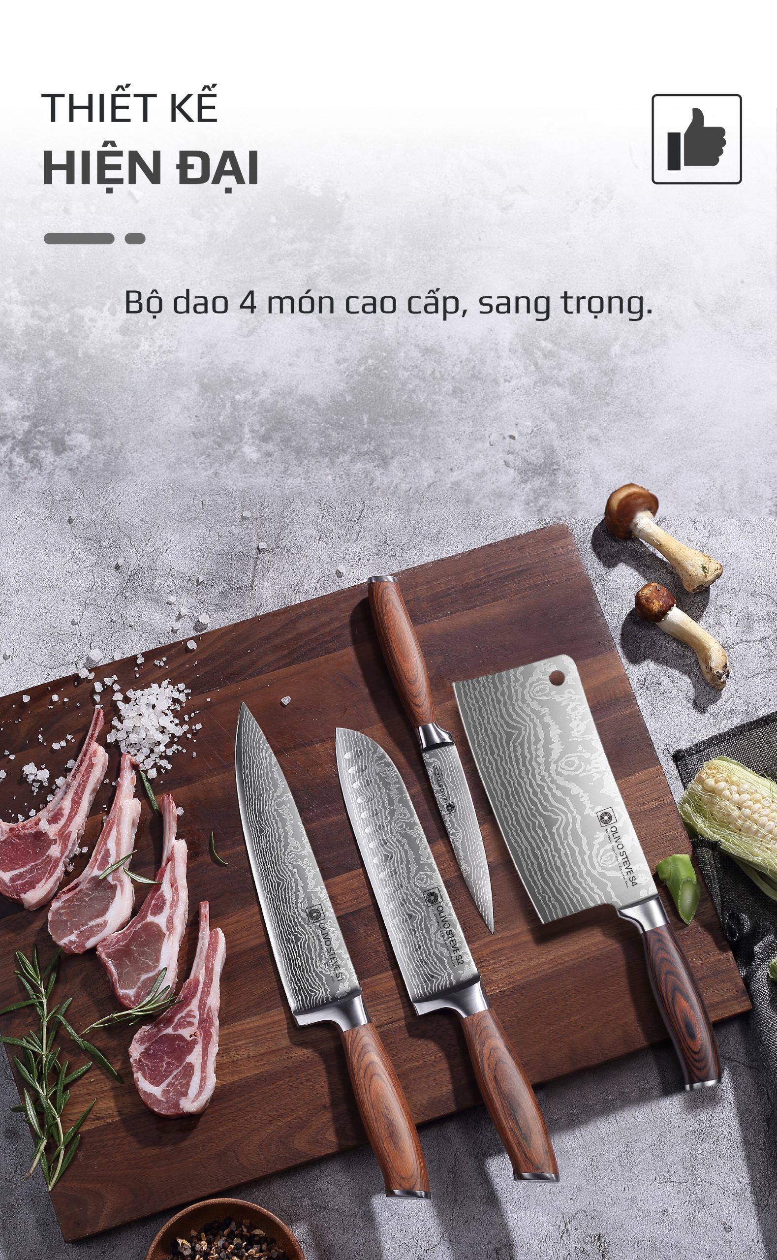 Bộ Dao 4 Món OLIVO STEVE