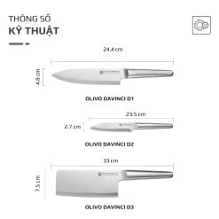 Bộ Dao 3 Món OLIVO DAVINCI