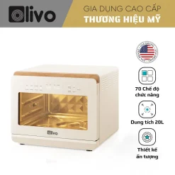 Nồi Chiên Hấp Đa Năng OLIVO SF20 PRO - Dung tích vượt trội 20L, Ứng dụng công nghệ hiện đại bậc nhất - Hấp Nano Steam/Chiên Eco Fry, 70 Chế Độ Cài Sẵn,Vệ Sinh Dễ Dàng