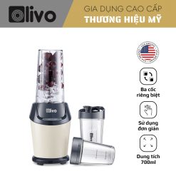 Máy Xay Sinh Tố OLIVO MB1000 - Ba Cốc Xay Linh Hoạt - Xay Đá Bào, Xay Sinh Tố, Smoothie, Đồ Ăn Dặm Cho Bé, Xay Đồ Khô - Công Suất Lớn 1000W