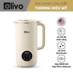 Máy Xay Nấu Đa Năng OLIVO CB1200, Dung Tích 1.2L, Nắp INOX 304 Kết Hợp Kính Cường Lực, 10 Chế độ, Khử khuẩn, Chống Trào Tuyệt Đối