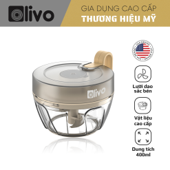 Dụng Cụ Xay Thực Phẩm Đa Năng Mini OLIVO MFC442 – Xay Tỏi Ớt, Xay Thịt, Xay Hạt Tiện Lợi – Dây Kéo Chắc Chắn – Dung Tích 400ML – Dễ Dàng Vệ Sinh
