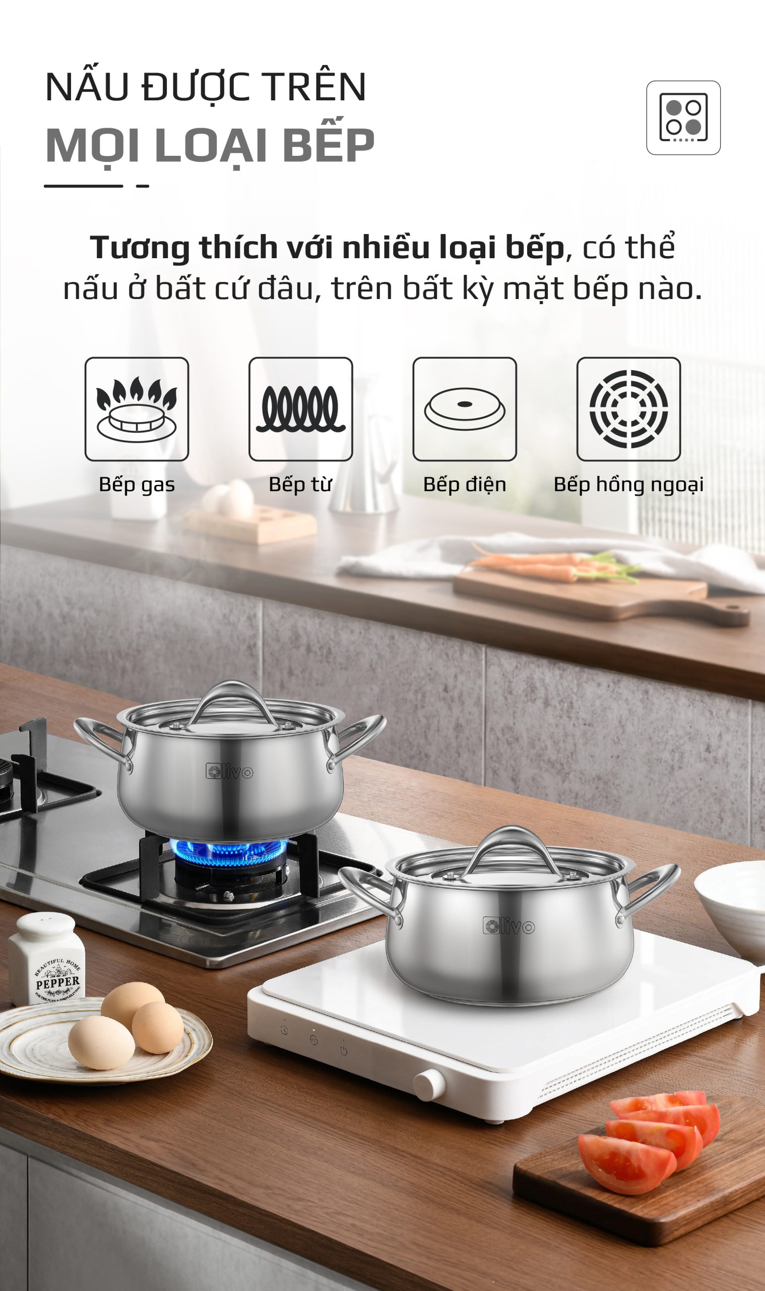 Bộ Nồi Inox OLIVO Chef’s Premium