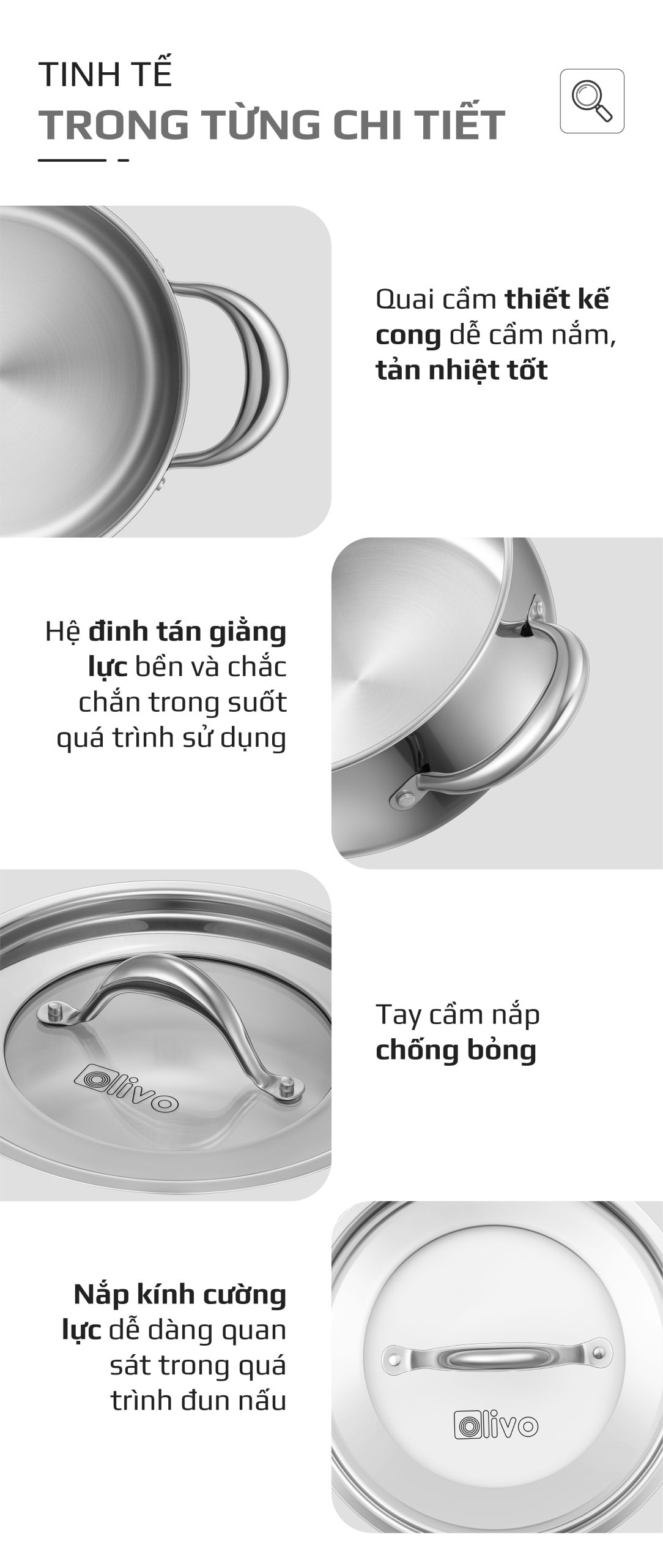 Bộ Nồi Inox OLIVO Chef’s Premium