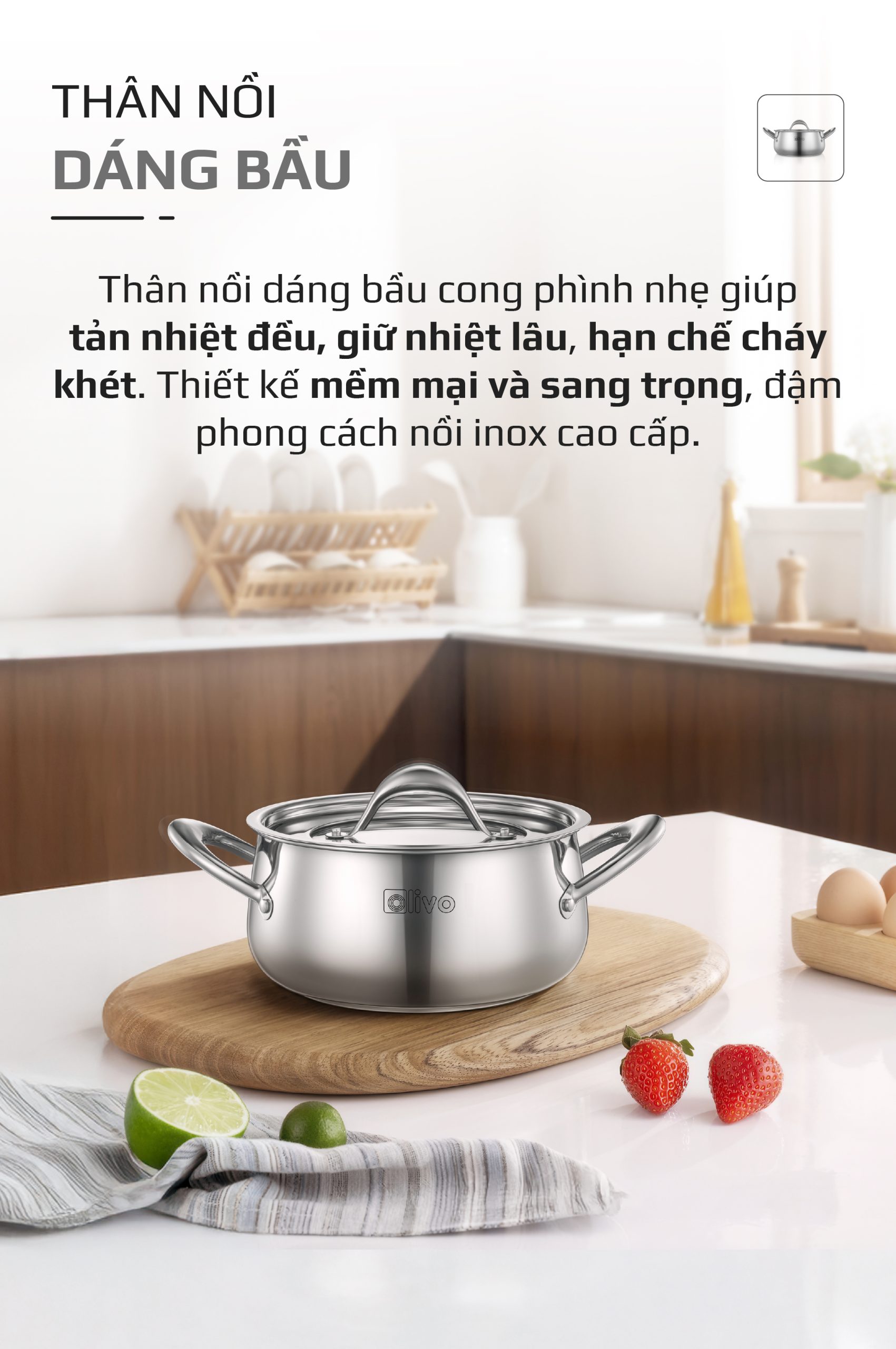 Bộ Nồi Inox OLIVO Chef’s Premium