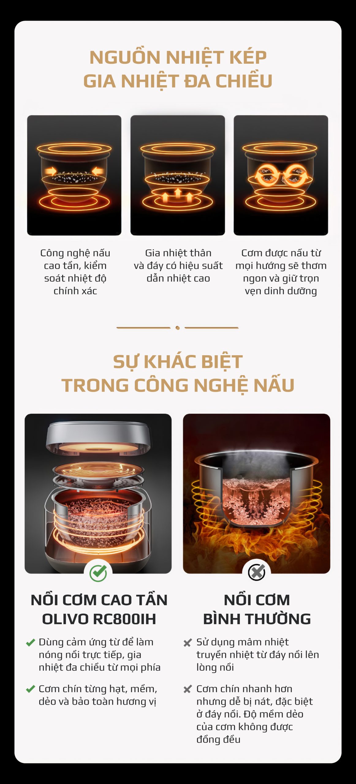 Nồi Cơm Điện Cao Tần OLIVO RC800IH