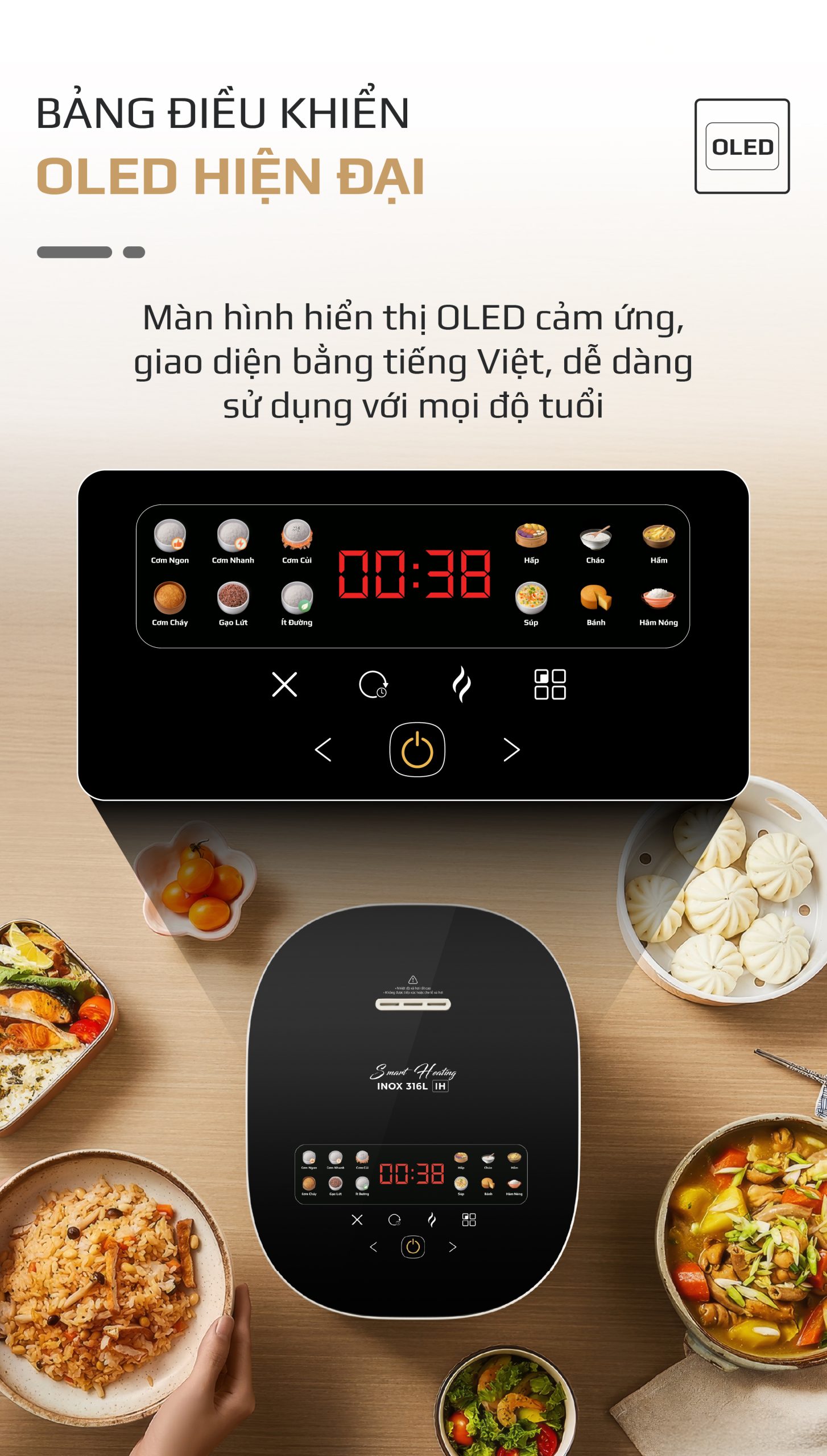 Nồi Cơm Điện Cao Tần OLIVO RC800IH