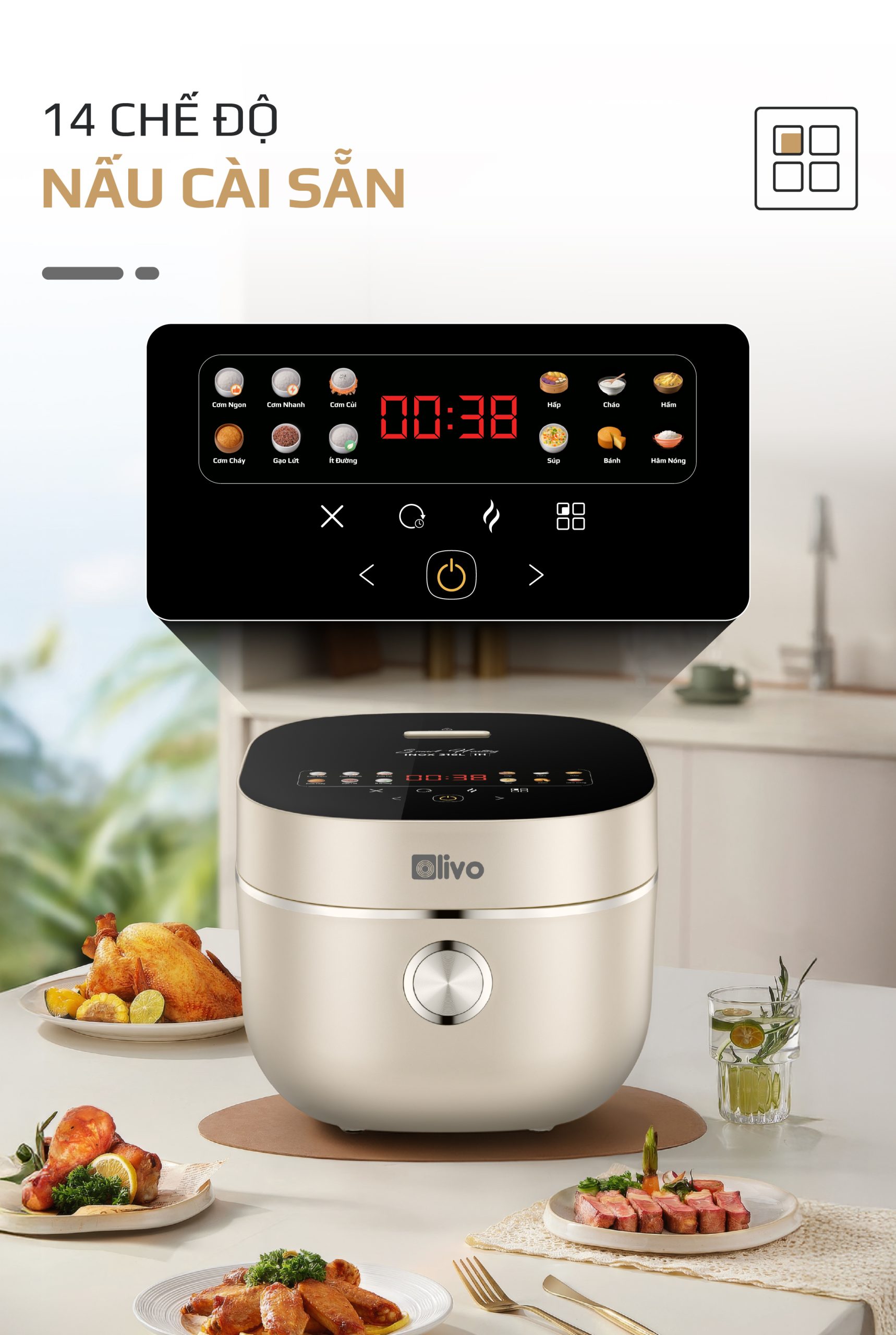 Nồi Cơm Điện Cao Tần OLIVO RC800IH