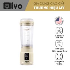 Máy Xay Sinh Tố Cầm Tay OLIVO PB02 – Pin Sạc Bền Bỉ – Nắp Đế Thay Thế – Quai Cầm Tiện Lợi – Dễ Dàng Vệ Sinh – Dung Tích 500ML – Công Suất 100W