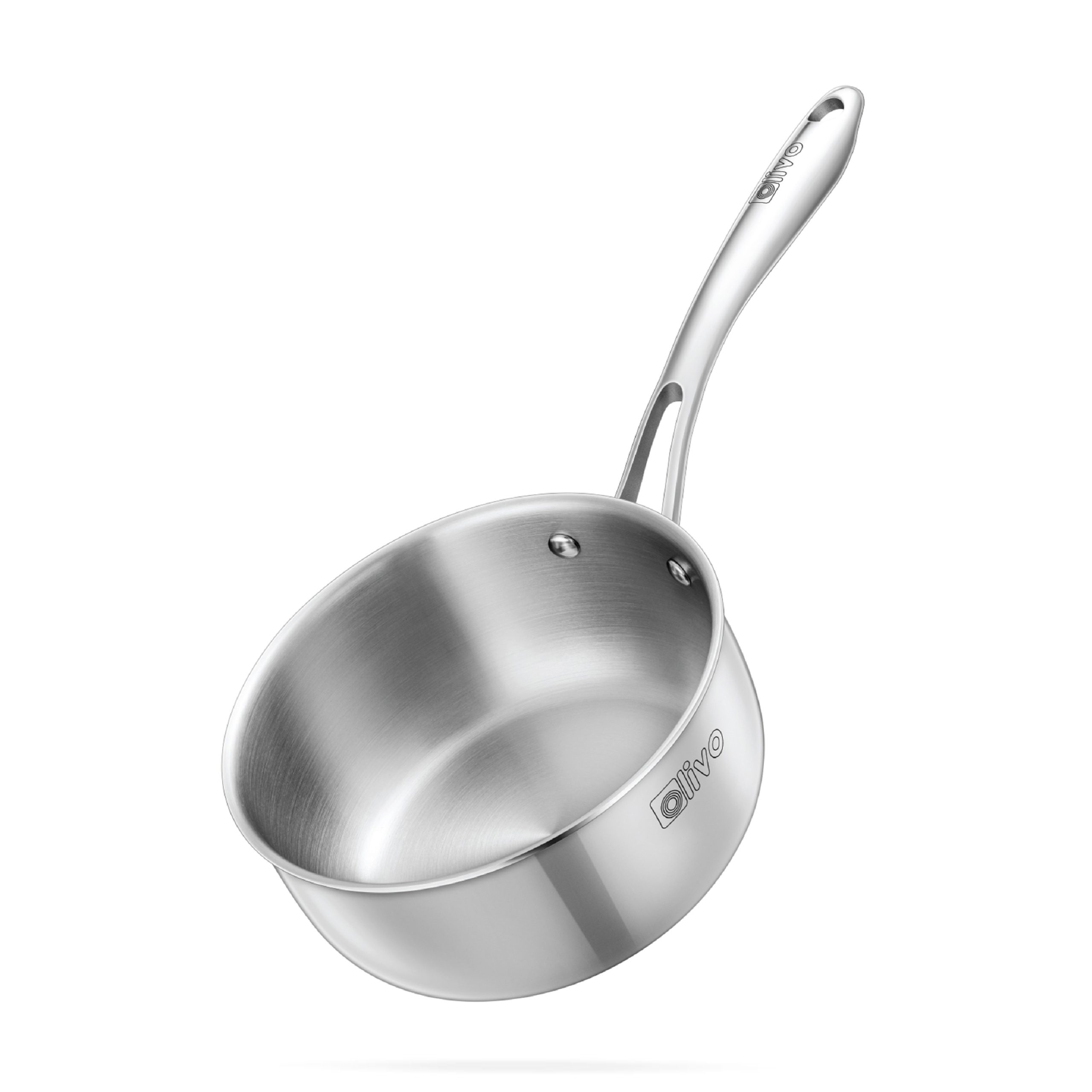 Quánh INOX OLIVO Davinci SD1885 – Kích Thước Nhỏ Gọn – Đường Kính 18Cm – Sâu Lòng 8.5Cm – Nấu Được Trên Mọi Loại Bếp