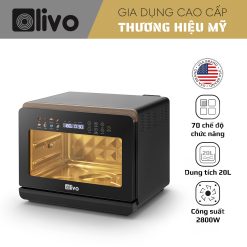 Nồi Chiên Hấp Đa Năng OLIVO SteamFry Xtra – Phiên Bản Cao Cấp, Bảng Điều Khiển OLED, Dung tích vượt trội 20L, Hấp Nano Steam/Chiên Eco Fry thế hệ thứ 2, 70 Chế Độ Cài Sẵn, Vệ Sinh Dễ Dàng